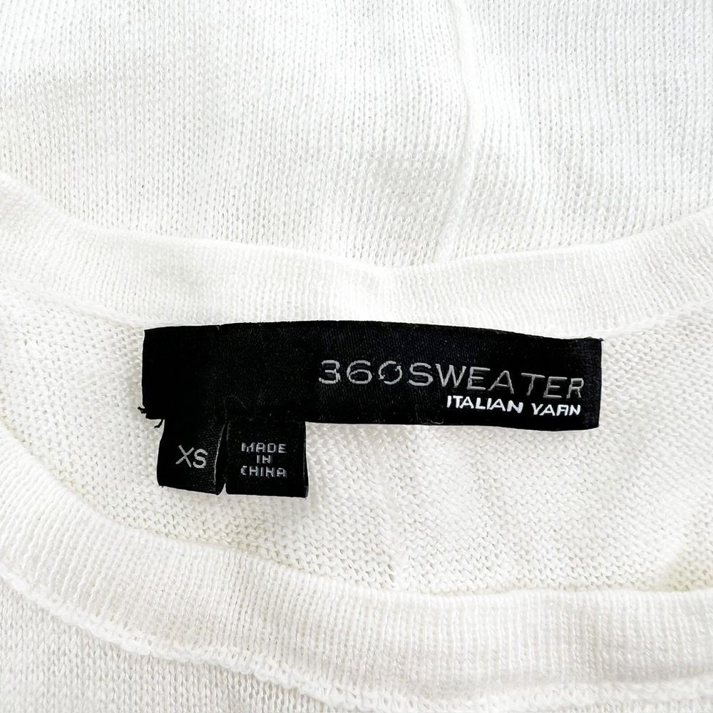360 Sweater White 100% Linen Knit Sleeveless Tank Top XS Italian Yarn - Picture 4 of 5